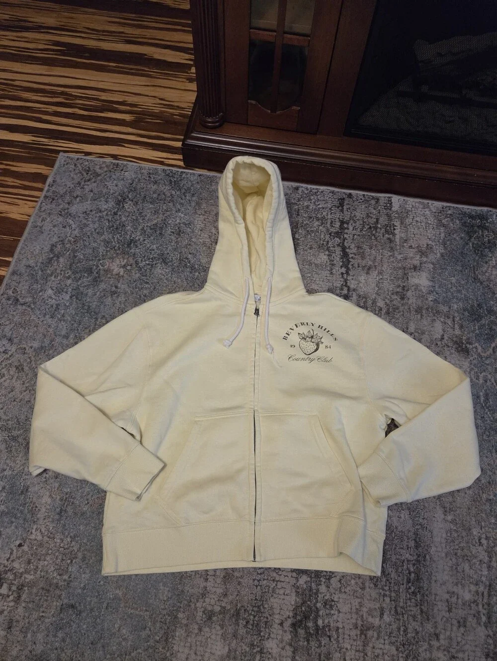 Arizona Jean Company Light Yellow Zip-Up Hoodie Size XS
